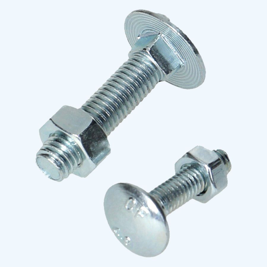 200 Stück Schlossschraube mit Mutter M6 x 60 mm (verzinkt)