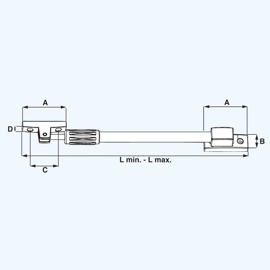 Teleskop-Fensteröffner 225 - 295 mm Edelstahl Finish / schwarz  