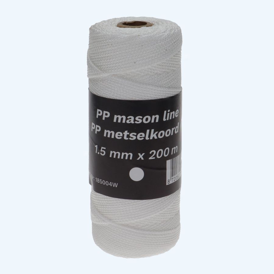 200 meter metselkoord polypropyleen 1,5 mm wit