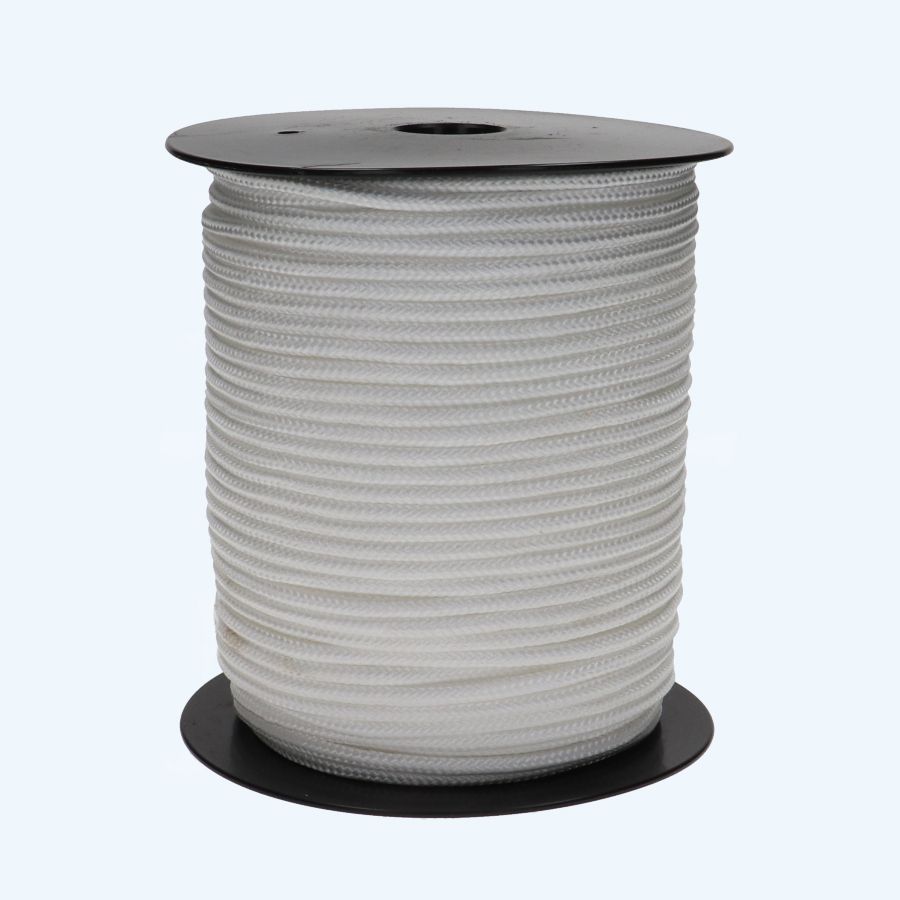 100 meter gevlochten PP koord 6 mm wit