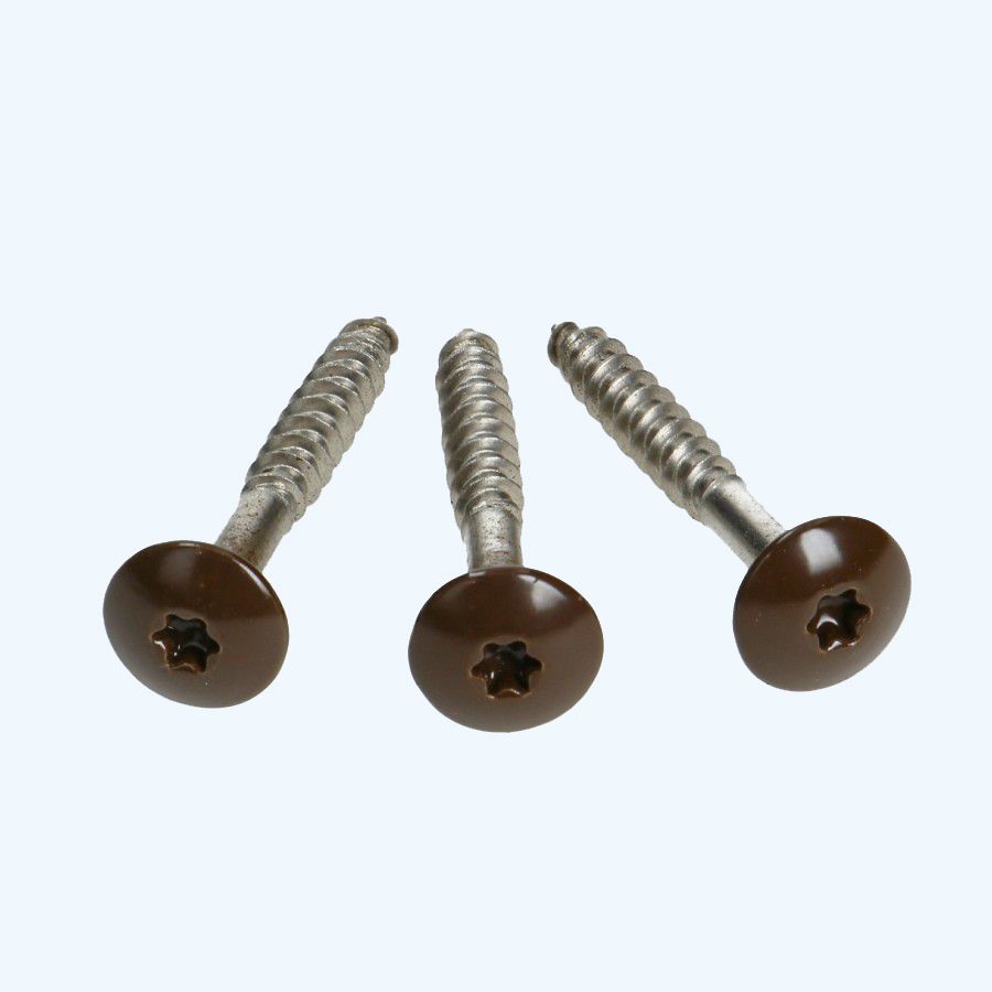 100 Stück farbige Kopfschrauben 4,8 x 38 mm RAL 8014