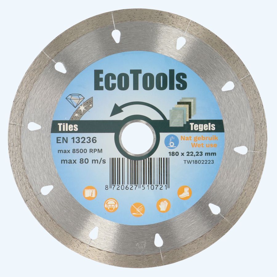 Diamantschijf tegels 180 x 22,23 mm (nat gebruik)