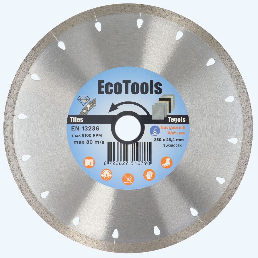 Diamantschijf tegels 250 x 25,4 mm (nat gebruik)