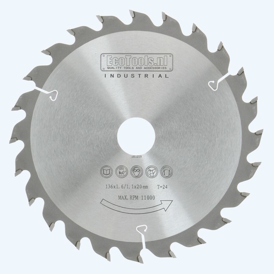 HM zaagblad 136 x 20 mm T24 (1,1 / 1,6mm) Industrial
