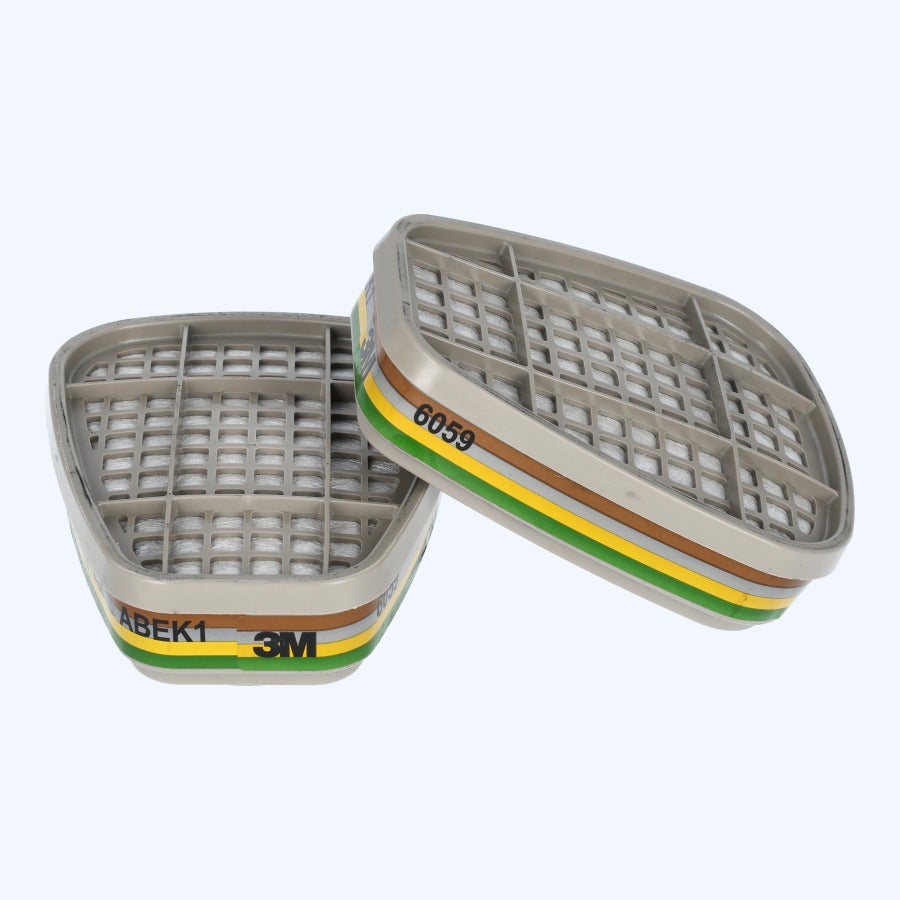 1 paar 3M ABEK1 filters voor 3M gelaatsmaker 6000 serie 1 paar 3M ABEK1 filters voor 3M gelaatsmaker 6000 serie