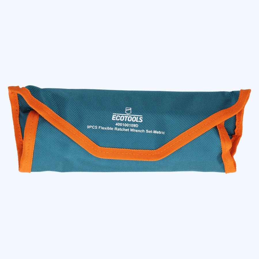 9-delige ringratel-steeksleutelset met kantelbare kop 9-delige ringratel-steeksleutelset met kantelbare kop