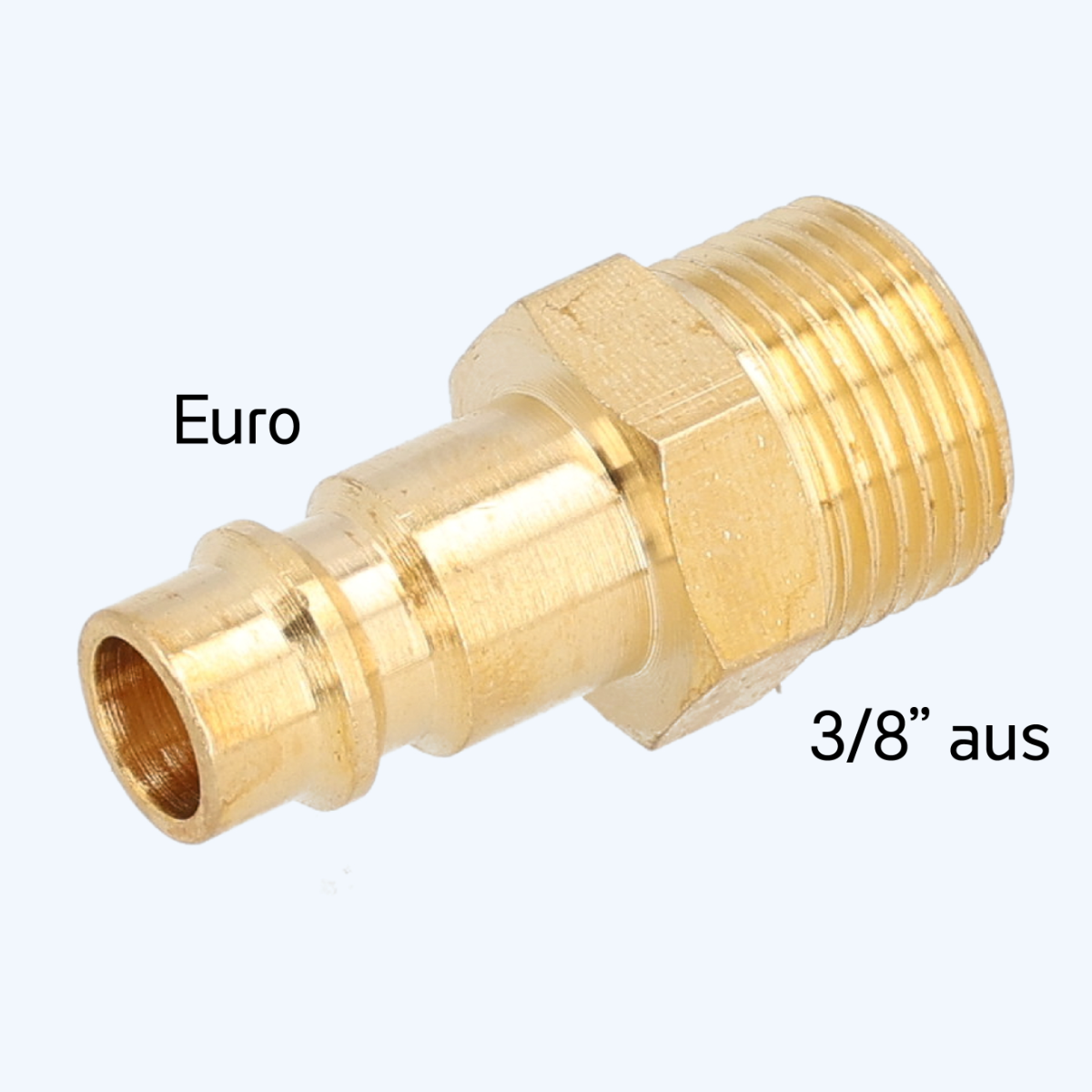 Euro-Stecknippel mit 3/8" Außengewinde Euro-Stecknippel mit 3/8" Außengewinde