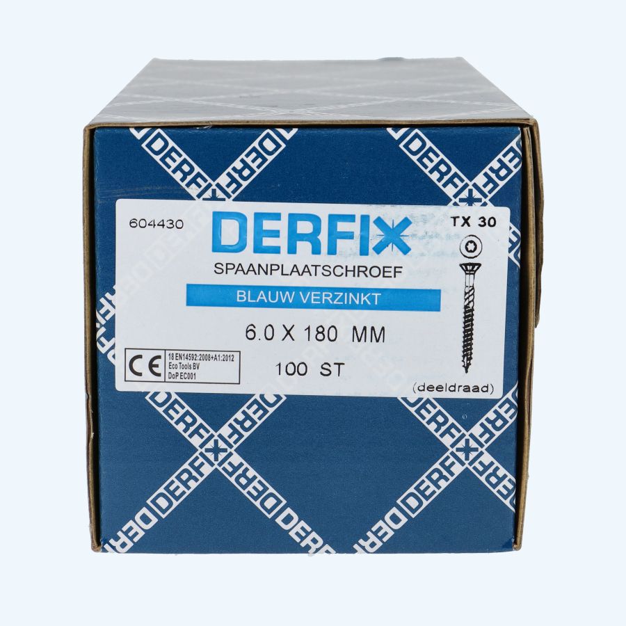 100 stuks verzinkte spaanplaatschroef 6,0 x 180 mm Torx (deeldraad) 100 stuks verzinkte spaanplaatschroef 6,0 x 180 mm Torx (deeldraad)
