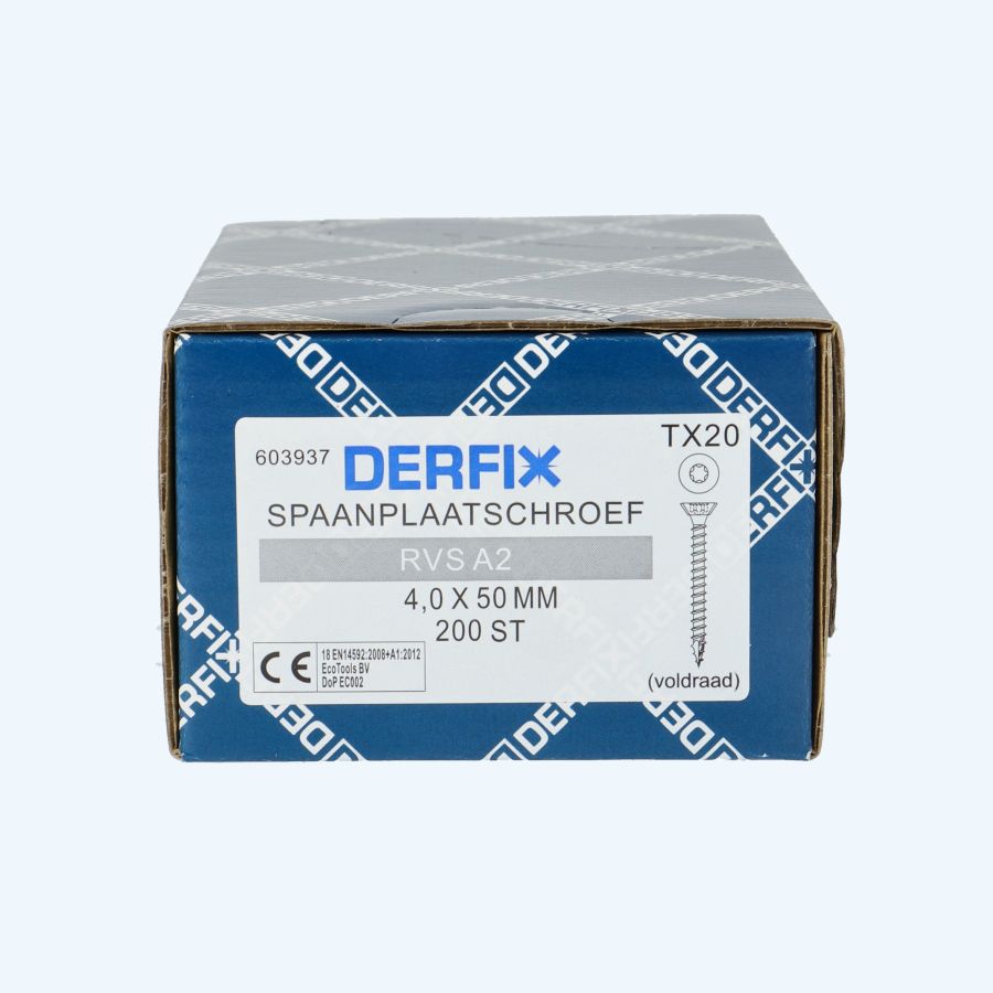 200 stuks RVS A2 spaanplaatschroeven 4,0 x 50 mm Torx 200 stuks RVS A2 spaanplaatschroeven 4,0 x 50 mm Torx