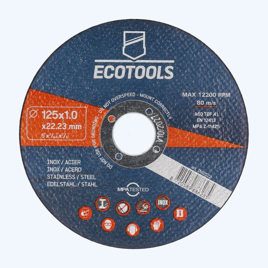 50 stuks doorslijpschijven voor INOX 125 x 1,0 x 22,23 mm (EcoTools) 50 stuks doorslijpschijven voor INOX 125 x 1,0 x 22,23 mm (EcoTools)