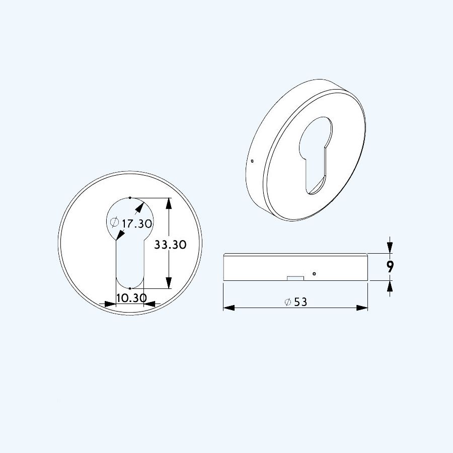 Edelstahl-Rosette mit Profilzylinderschloss (2 Stück) Edelstahl-Rosette mit Profilzylinderschloss (2 Stück)