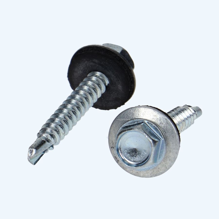 Boorschroef zeskantkop 4,8 x 32 mm met 14 mm ring Boorschroef zeskantkop 4,8 x 32 mm met 14 mm ring