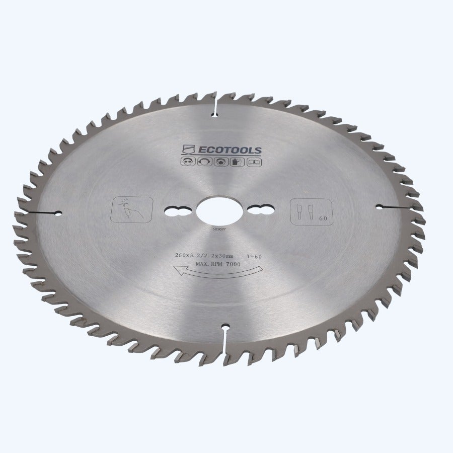 HM-zaagblad PROF 260 x 30 mm T=60 HM-zaagblad PROF 260 x 30 mm T=60