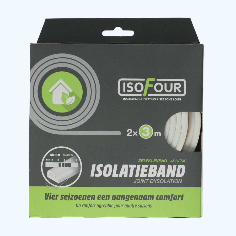 Isofour Dichtungsband EPDM Typ P 9 x 5,5 mm weiß (2x3m) Isofour Dichtungsband EPDM Typ P 9 x 5,5 mm weiß (2x3m)