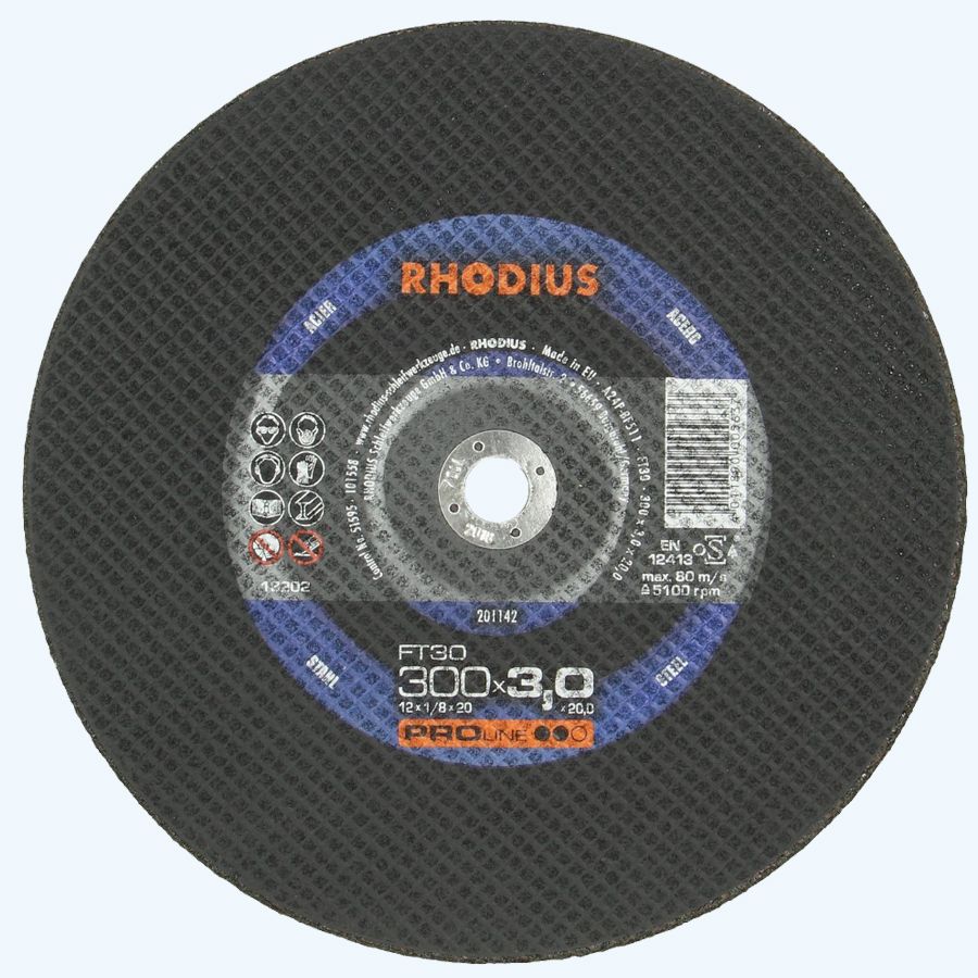 Trennscheibe METALL 300 x 3,0 x 20,0 mm (Rhodius) Trennscheibe METALL 300 x 3,0 x 20,0 mm (Rhodius)