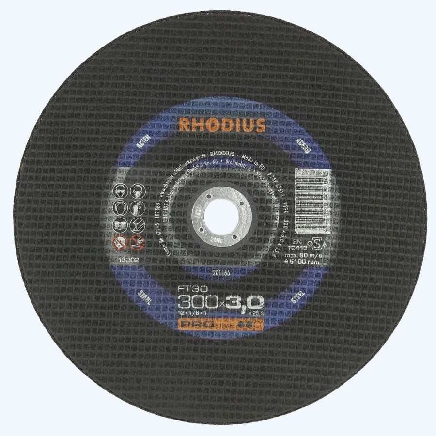 Trennscheibe METALL 300 x 3,0 x 25,4 mm (Rhodius) Trennscheibe METALL 300 x 3,0 x 25,4 mm (Rhodius)
