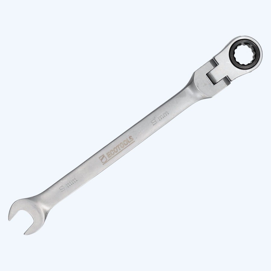 Ringratel-steeksleutel met kantelbare kop 9 mm Ringratel-steeksleutel met kantelbare kop 9 mm