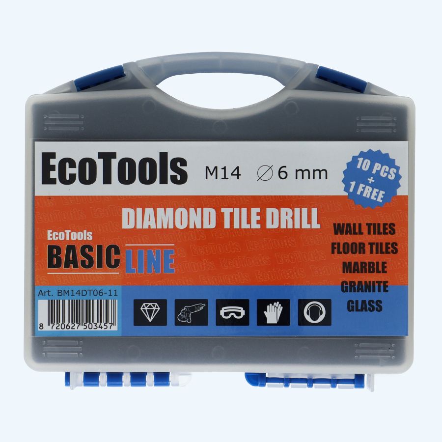 10+1 gratis diamant tegelboor 6 mm M14 aansluiting (Basicline) 10+1 gratis diamant tegelboor 6 mm M14 aansluiting (Basicline)